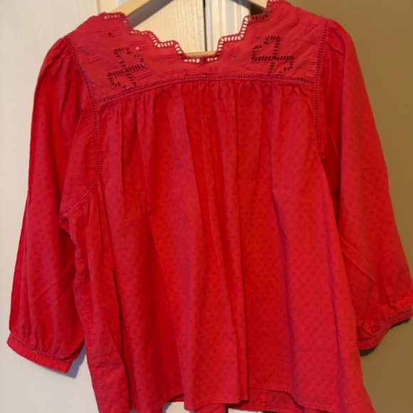 Crown & Ivy Red Embroidered Blouse - Picture 2 of 5